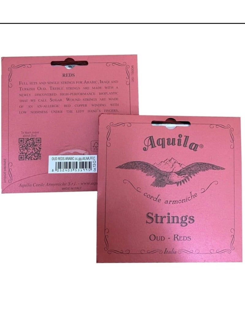 Generic Italian Aquila oud strings, red color 