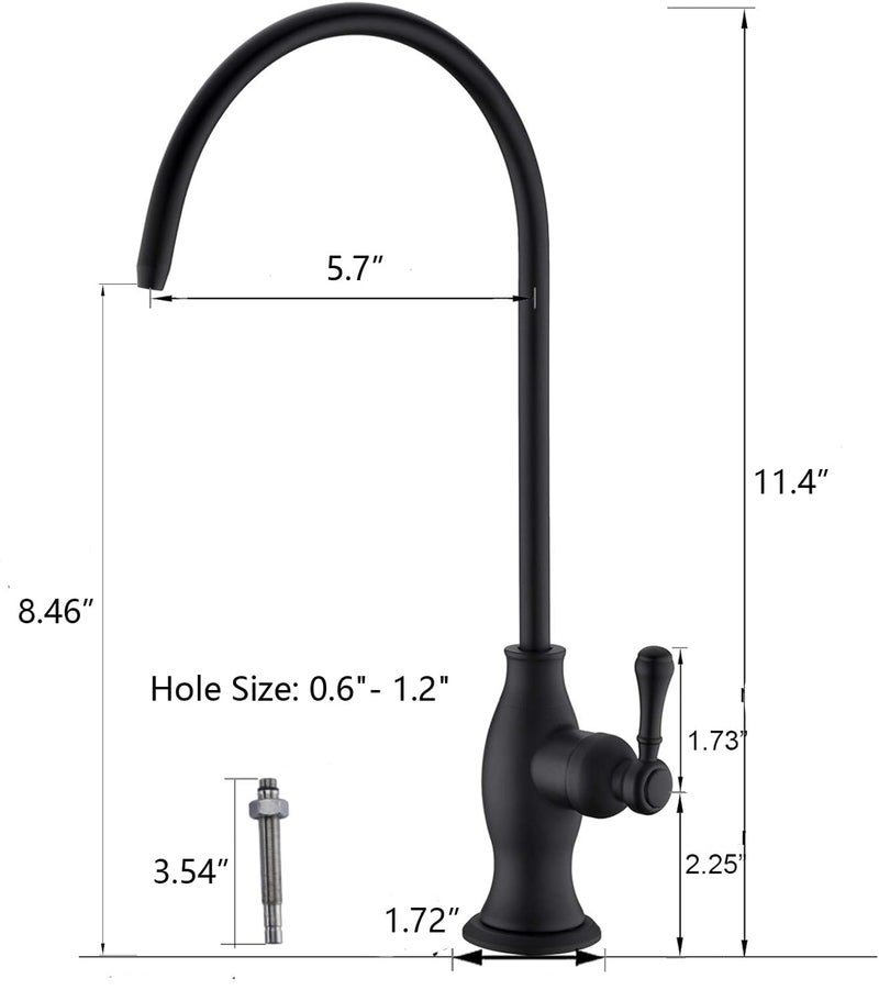 Delle Rosa Drinking Water Purifier Faucet, Delle Rosa Water Faucet, Commercial Water Filtration Faucet for Under Sink Water Filter System Oil Rubbed Bronze Kitchen Bar Sink Drinking Water Faucet - Image 5