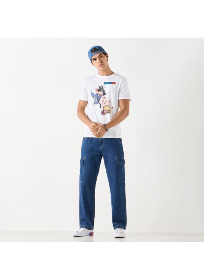 SP Characters Dragon Ball Z Print Crew Neck T-shirt with Short Sleeves  - Image 1