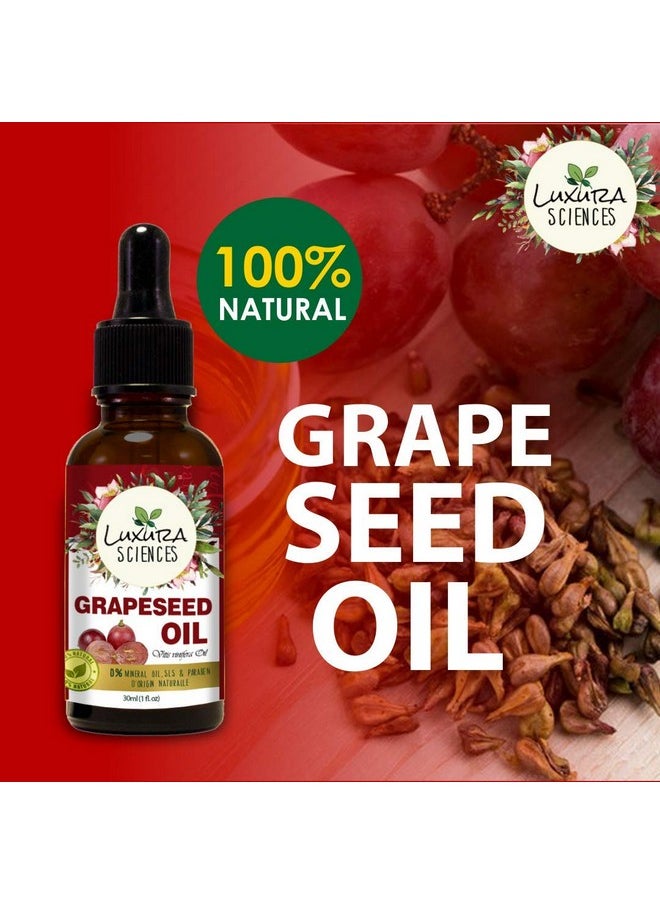 Luxura Sciences Organic Grape Seed Oil, Natural & Cold-Pressed For Skin, Hair,Body .Rich In Vitamin A, E And K, 30Ml  - Image 2