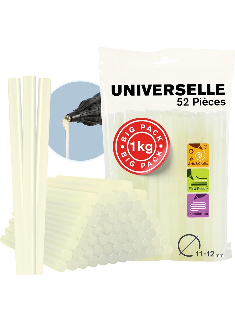 Rapid ECO-T 12mm x 190mm Hot Glue Sticks – Transparent, Fast Drying, 1kg Pack, 52 Sticks, Compatible with Rapid Glue Guns - Image 1