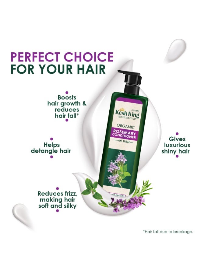 Kesh King Organic Rosemary Conditioner with Tulsi, anti hairfall solution for stronger hair growth and damage repair, tangle free shiny smooth hair, sulphate free & ayurvedic, 200ml - Image 4
