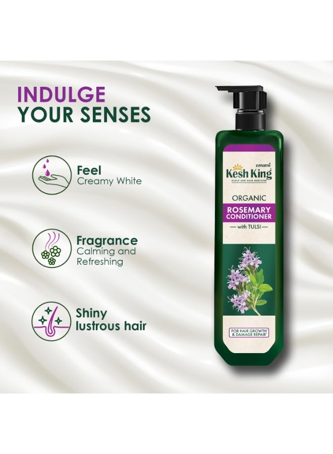 Kesh King Organic Rosemary Conditioner with Tulsi, anti hairfall solution for stronger hair growth and damage repair, tangle free shiny smooth hair, sulphate free & ayurvedic, 200ml - Image 3