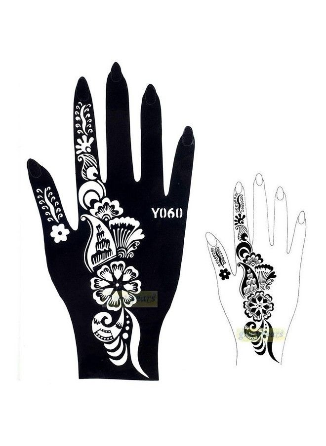ivana's - Heena Mehandi Tatto Stencil Set For ; Hand ; Body ; Fingure ; Face ; Heena Art Temporary Tatto For Kids Girls & Women Design Niv335 Black M (Cniv335) - Image 1