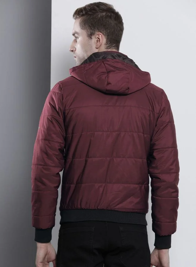 ذا انديان كراج كو The Indian Garage Co Men Slim Fit Solid Round Neck Long Sleeves Jacket