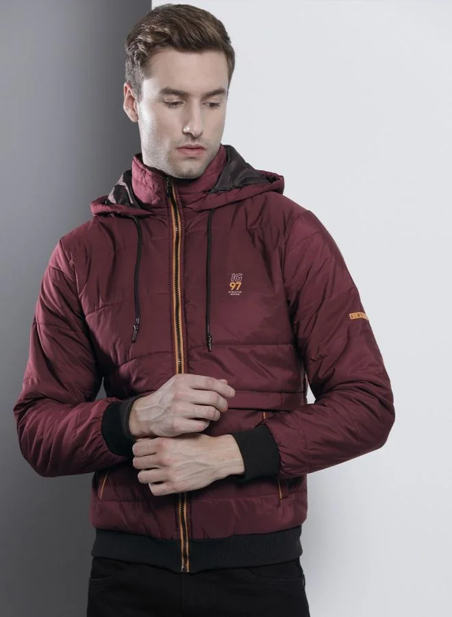 ذا انديان كراج كو The Indian Garage Co Men Slim Fit Solid Round Neck Long Sleeves Jacket