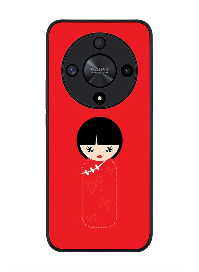 Stylizedd Rugged Black edge case for Honor X9b, Slim fit Soft Case Flexible Rubber Edges Anti Drop TPU Gel Thin Cover- Chinese Doll - Image 1