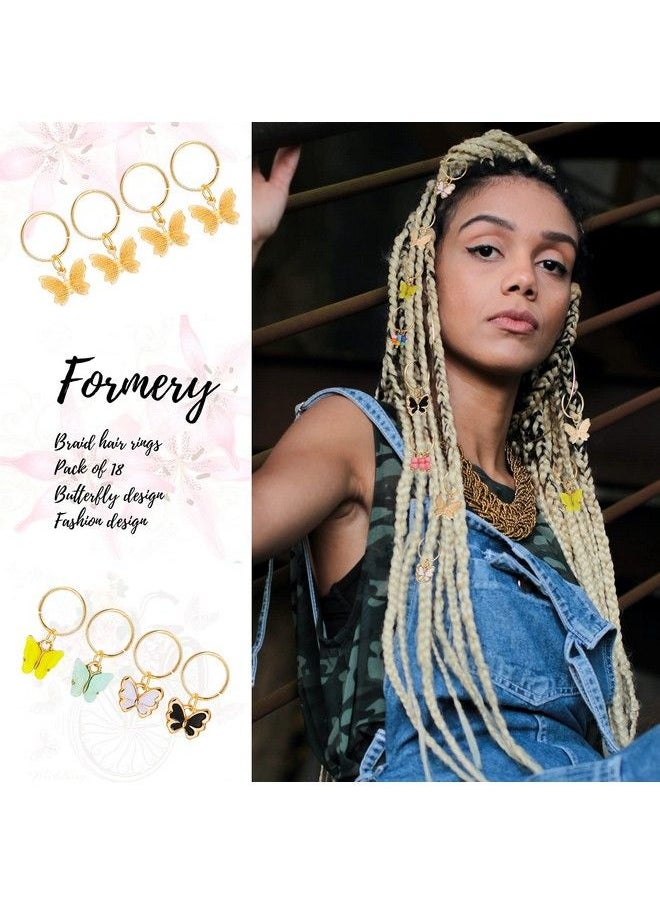 WILLBOND 18 Pieces Butterfly Hair Jewelry For Braids Summer Gold Braid Hair Clips Dreadlock Braid Charms Accessories Hair Rings Jewelry Hair Accessory For Women Girls (Classic Style)  - Image 4