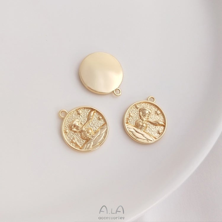 Generic 14K Gold Plated Rose Cherry Sun Prince Pendant Charm DIY D 15mm 1 