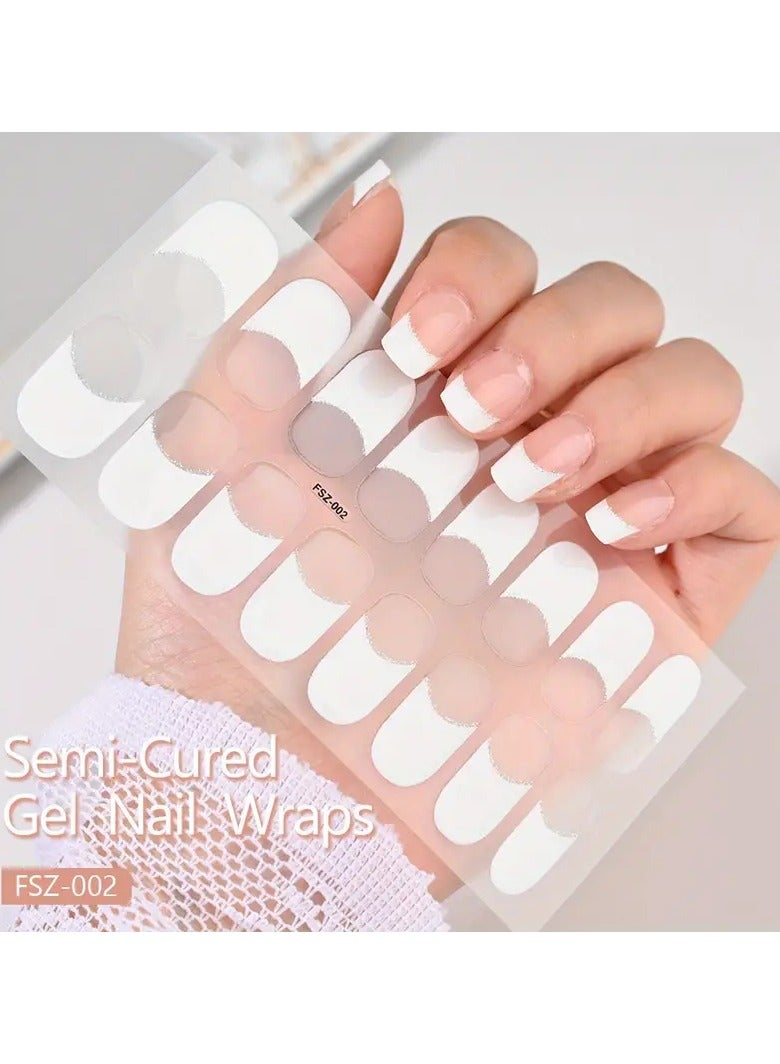 Goolsky أغطية أظافر جل شبه معالجة بلمسة لامعة، شكل غير منتظم، بدون رائحة، موضوع الحب، للاستخدام الفردي، سطح بلاستيكي، تزيين بريق، ذاتية اللصق - ألوان صلبة متنوعة - Image 1