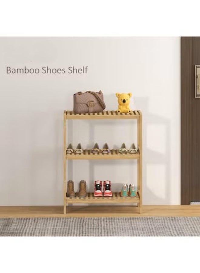 3-Tier Bamboo Free Standing Shelf, Multi-Functional Small Bookshelf for Bathroom, Kitchen, Living Room, Office1 - Image 4