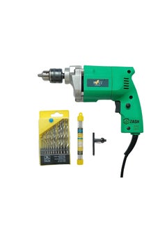 ZASH ZASH Xlnt Drill Machine 10mm Impact Drill Electric Corded 350Watt for Home and Professional Use 2600RPM for Concrete Metal and Wood Drilling 10mm Drill Machine 13pc HSS Drill Bit 1pc masonary bit  - Image 2