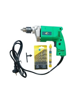 ZASH ZASH Xlnt Drill Machine 10mm Impact Drill Electric Corded 350Watt for Home and Professional Use 2600RPM for Concrete Metal and Wood Drilling 10mm Drill Machine 13pc HSS Drill Bit 1pc masonary bit  - Image 3