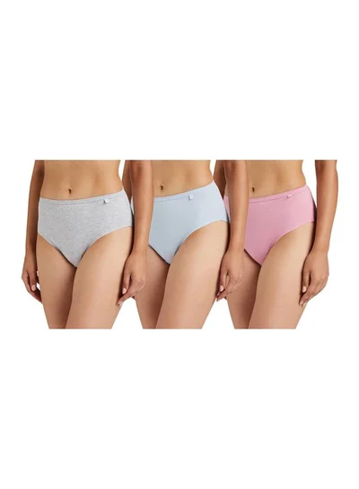 JOCKEY Jockey 1406 Women High Coverage Super Combed Cotton Mid Waist Hipster with Concealed Waistband and StayFresh Treatment Pack of 3