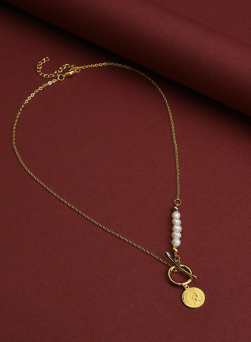 SOHI White Brass Artificial Necklace Jewellery