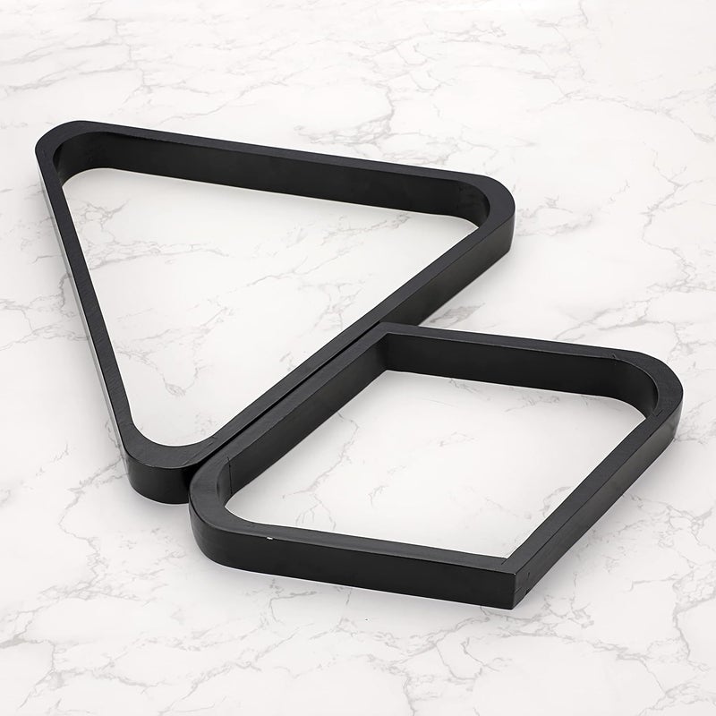 OwnMy Set of 2 Wooden Billiard Ball Rack Set, Vintage Solid Wood Billiard 8-Ball Triangle Rack & 9-Ball Diamond Rack Table Pool Ball Racks - Image 3