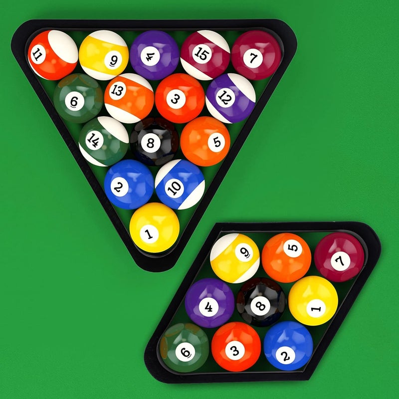 OwnMy Set of 2 Wooden Billiard Ball Rack Set, Vintage Solid Wood Billiard 8-Ball Triangle Rack & 9-Ball Diamond Rack Table Pool Ball Racks - Image 2