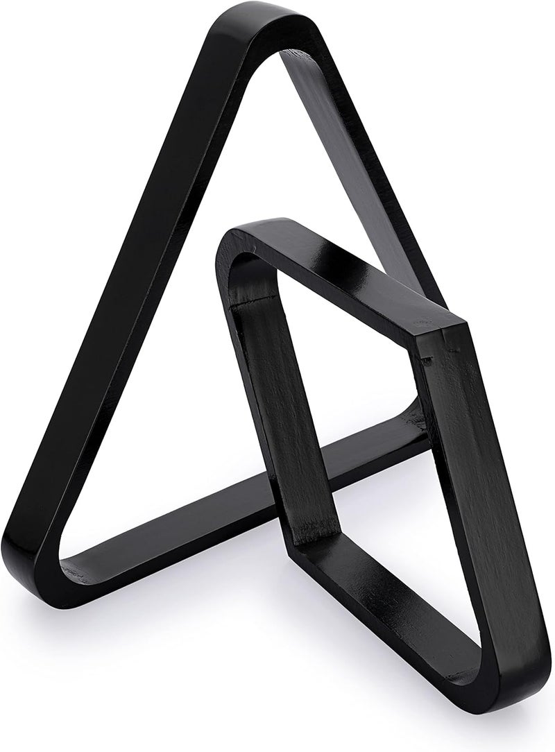 OwnMy Set of 2 Wooden Billiard Ball Rack Set, Vintage Solid Wood Billiard 8-Ball Triangle Rack & 9-Ball Diamond Rack Table Pool Ball Racks - Image 1