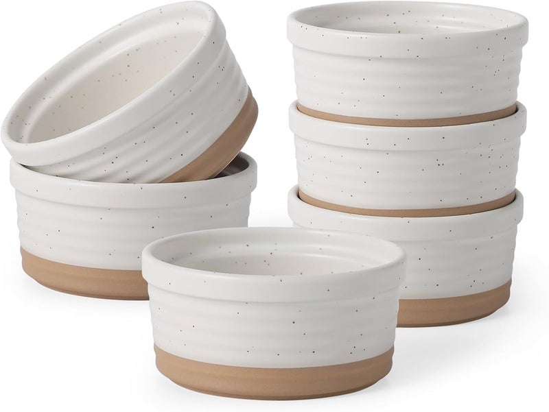 Frewinky Ceramic Ramekins 6oz,Creme Brulee Ramekins & Souffle Dishes for Oven,Small Baking-Dishes for Pudding,Lava Cakes,Serving Dip, Custard, Ice Cream,set of 6 - Image 1