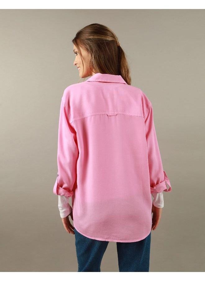 American Eagle - AE Long-Sleeve Button-Up Shirt - Image 1