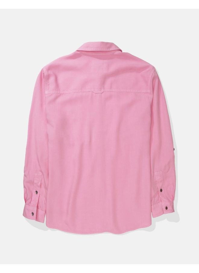 American Eagle - AE Long-Sleeve Button-Up Shirt - Image 1