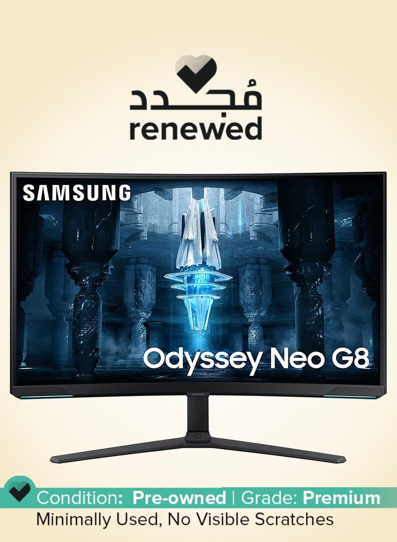 سامسونج Renewed - 32- inch Odyssey Neo G8 4K UHD 240Hz 1ms G-Sync 1000R Curved Gaming Monitor, Quantum HDR2000, AMD FreeSync Premium Pro, Matte Display, Ultrawide Game View, DisplayPort, HDMI LS32BG850NMXUE - Image 1