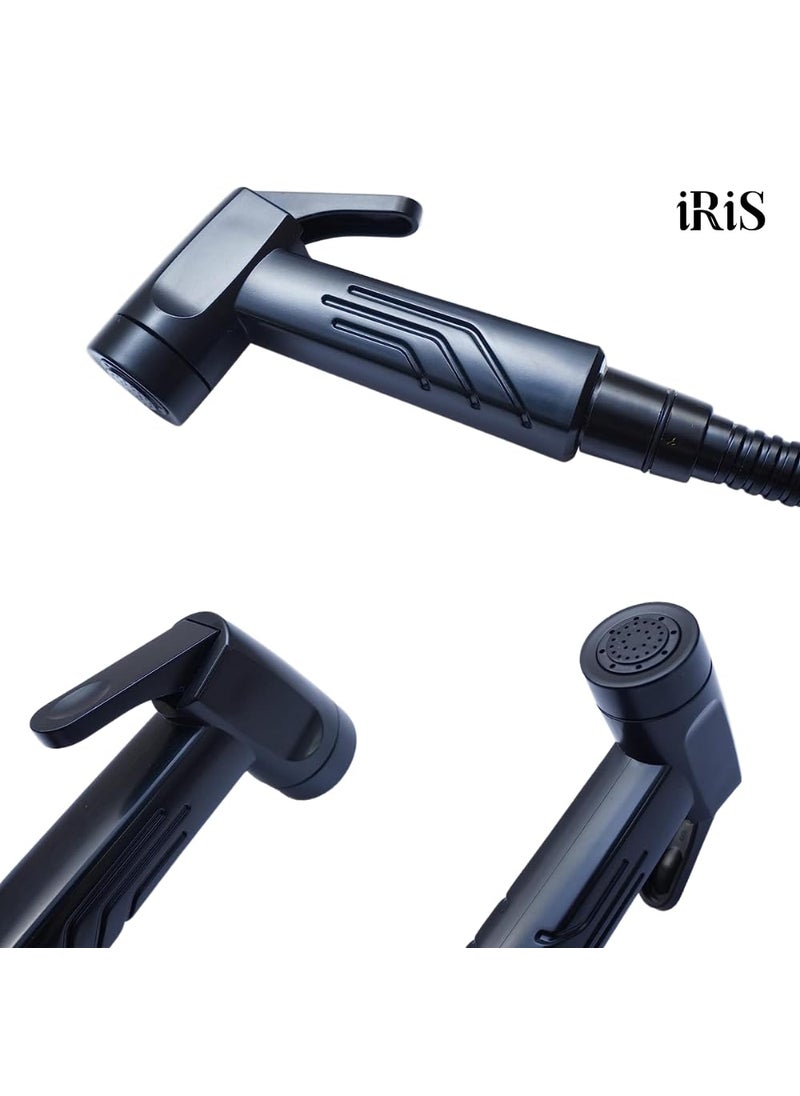 IRIS - iRiS Health Faucet with Stand & Hose Pipe for Bathroom, Handheld Bidet Sprayer Set, Water Spray (Black) - Image 1