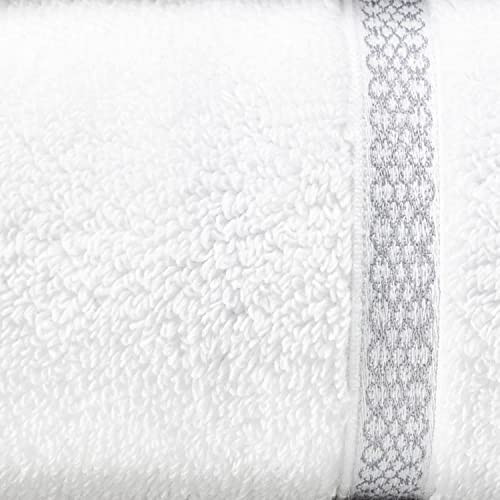 Vera Wang - Bath Towels, 100% Soft & Absorbent Terry Cotton, Low Linting and Fade Resistant, Medium Weight Bathroom Towels (Textured Trellis Grey, 3 Piece) - Image 3