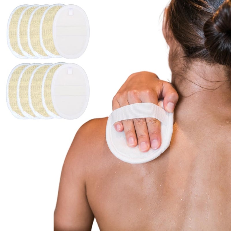 Nidy Exfoliating Loofah Pad Body Scrubber Bath Shower Loofah Sponge Pad Natural Exfoliating Scrubber Luffa Brush Close to Skin for Men Women Shower Bath and Spa Pack of 10 - Image 1