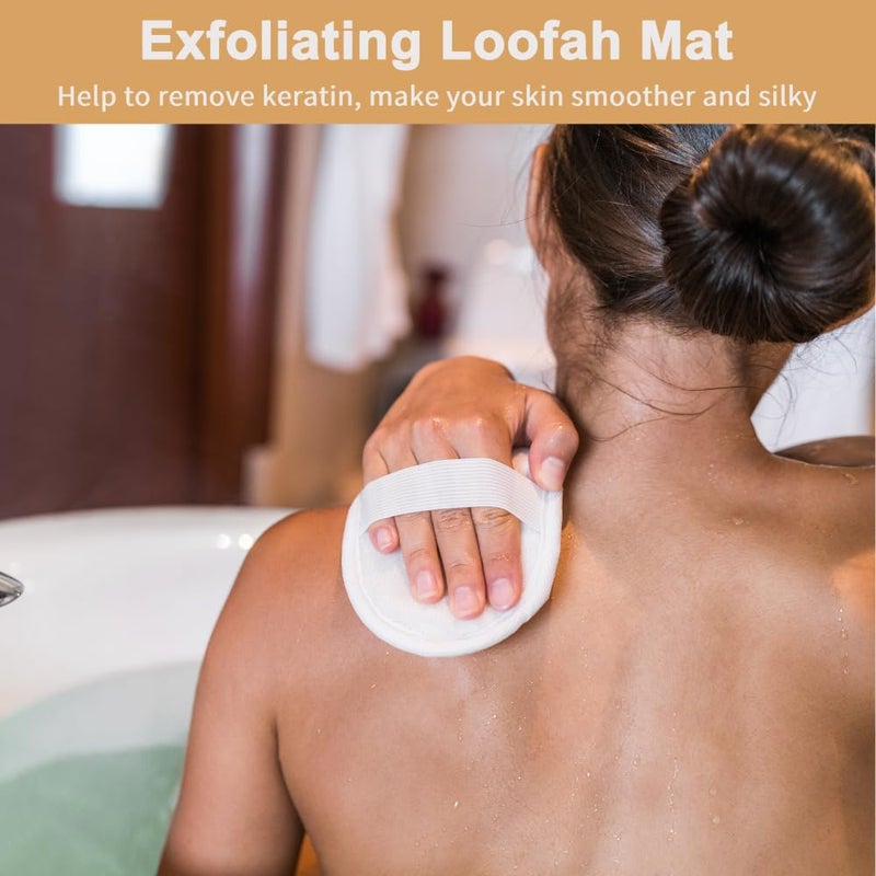 Nidy Exfoliating Loofah Pad Body Scrubber Bath Shower Loofah Sponge Pad Natural Exfoliating Scrubber Luffa Brush Close to Skin for Men Women Shower Bath and Spa Pack of 10 - Image 4