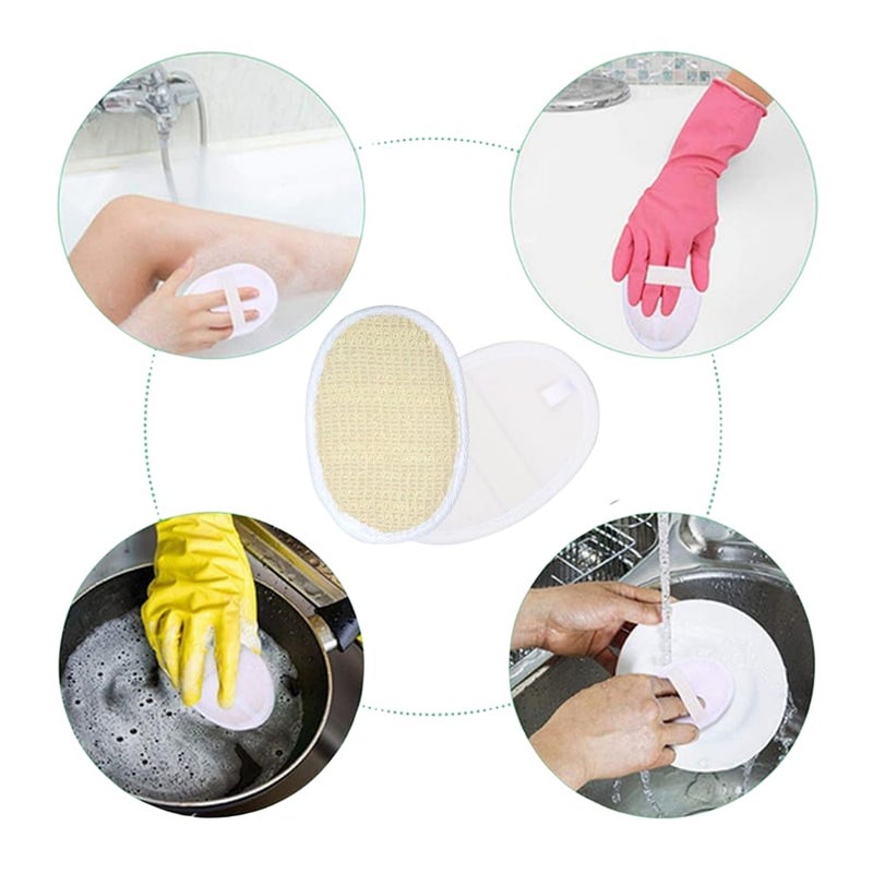 Nidy Exfoliating Loofah Pad Body Scrubber Bath Shower Loofah Sponge Pad Natural Exfoliating Scrubber Luffa Brush Close to Skin for Men Women Shower Bath and Spa Pack of 10 - Image 5