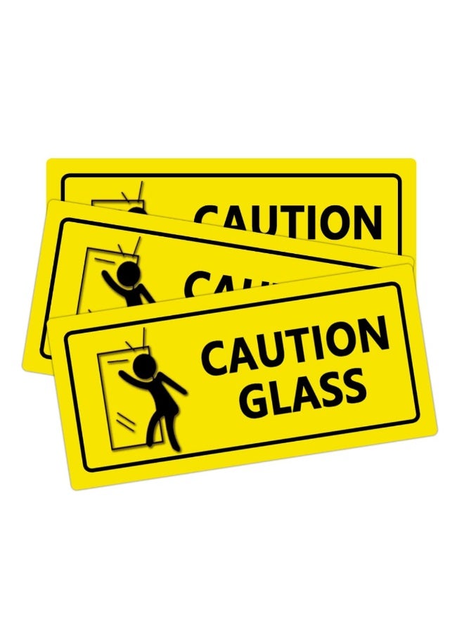 Caution Glass Warning Sticker – 10×20 cm Vinyl, Matte Lamination, Waterproof & Durable - Image 2