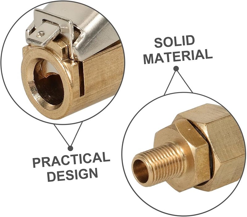 قطعتان من شاك الهواء السريع التوصيل لقفل شاك الهواء للإطارات السيارات وعربات التخييم - Image 4