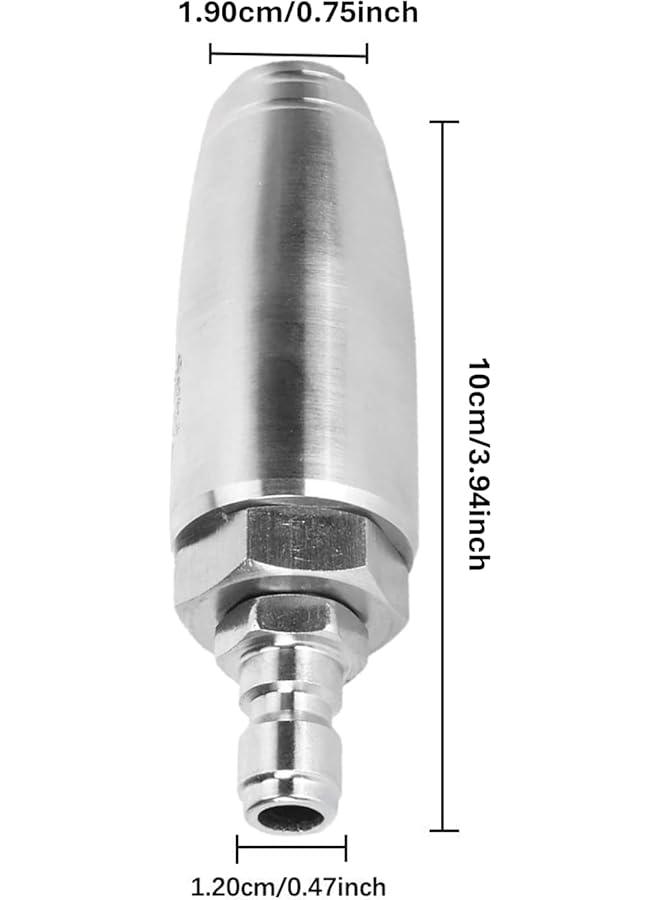 Generic Pressure Washer Rotary Turbo Nozzle, 350Bar Stainless Steel, 1/4 Inch Quick Connector - Heavy Duty Cleaning For Car, Driveway & Patio  - Image 4