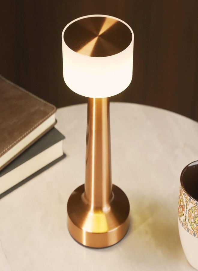 Chronos Firefly Cordless LED Table Lamp (Gold) - USB Rechargeable Portable Touch Control Dimmable 3 Light Color Tunable Table Lamp for Hotel, Cafe, Restaurant or Home for Bedside, Center or Dining - Image 5