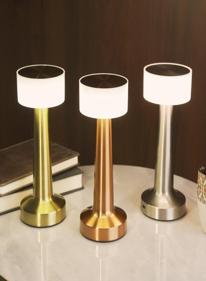 Chronos Firefly Cordless LED Table Lamp (Gold) - USB Rechargeable Portable Touch Control Dimmable 3 Light Color Tunable Table Lamp for Hotel, Cafe, Restaurant or Home for Bedside, Center or Dining - Image 3