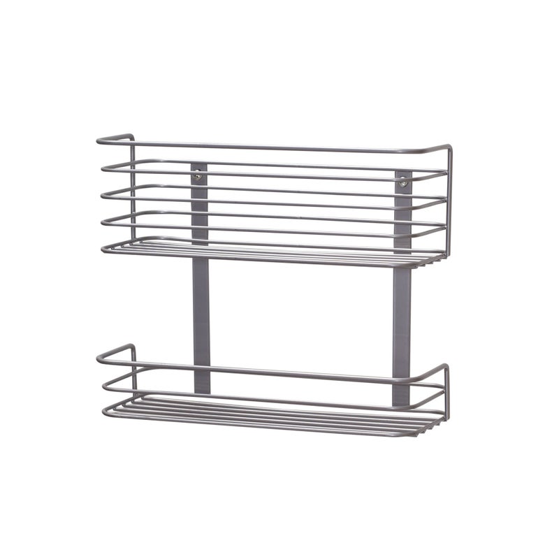 Household Essentials 12281 Double Basket Door Mount Cabinet Organizer  Mounts to Solid Cabinet Doors or Wall