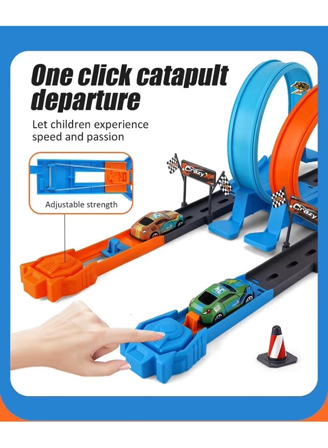 32 قطعة مجموعة سيارات ألعاب بالإطلاق على المسار سباق سيارات على المسار لشخصين لعبة مضمار DIY مجموعة سباقات السيارات على المسار ألعاب للأولاد - Image 4