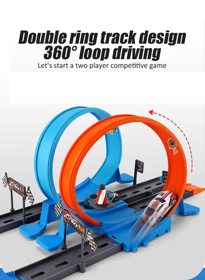 32 قطعة مجموعة سيارات ألعاب بالإطلاق على المسار سباق سيارات على المسار لشخصين لعبة مضمار DIY مجموعة سباقات السيارات على المسار ألعاب للأولاد - Image 3