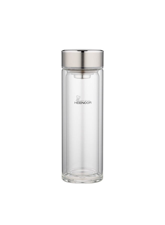 Heenoor Double-layer Glass Cup For Men, Home And Office Use, Tea Infuser Mug, Car Water Bottle Xn-9103 410ml