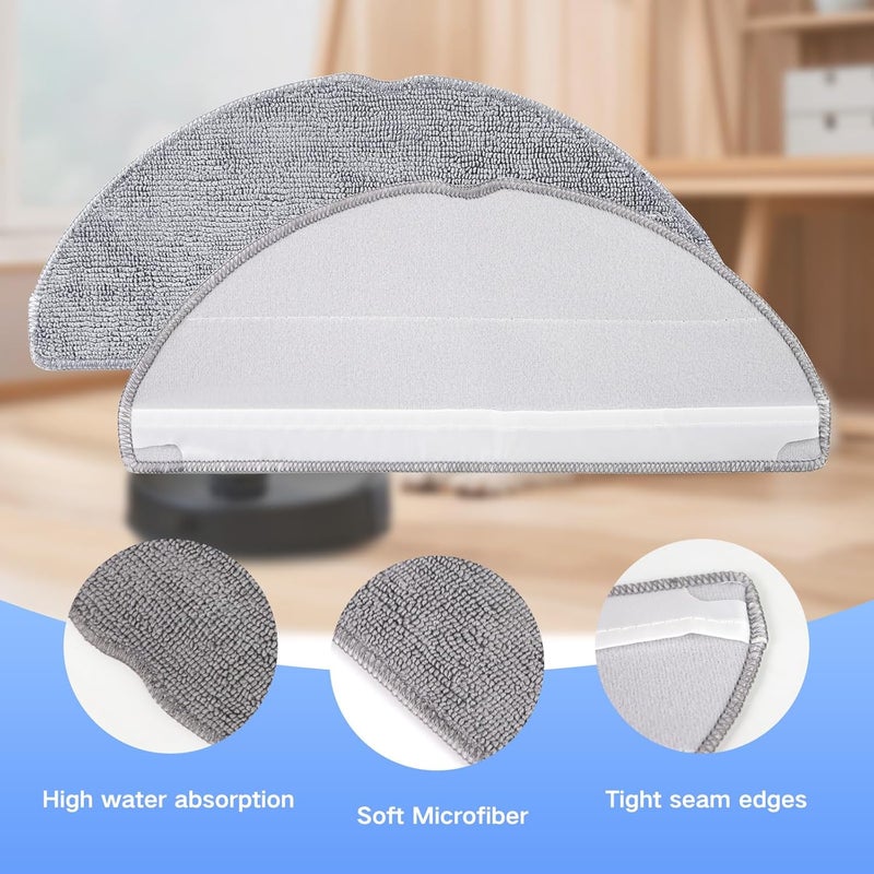 Spofan 6-piece set of wipes for Roborock Q7 M5/Q7 M5+, Q7 L5/Q7 L5+, for Tapo RV30/RV20 Max Plus, RV30/RV20 Max robot vacuum cleaner, reusable and washable replacement cloth - Image 3