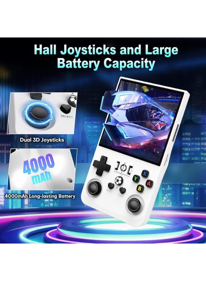 JAJEEK R36T Game Console 2025 Upgrade 64GB Built-in 18000+ Classic Games, Portable Linux Retro Gaming Handheld, 4.0 Inch IPS Display, 4000mAh Rechargeable Battery, White - Image 3