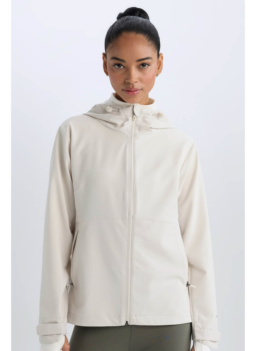 DeFacto - Woman DeFactoFit Hooded Zippered Flexible Textured Waterproof Raincoat - Image 1