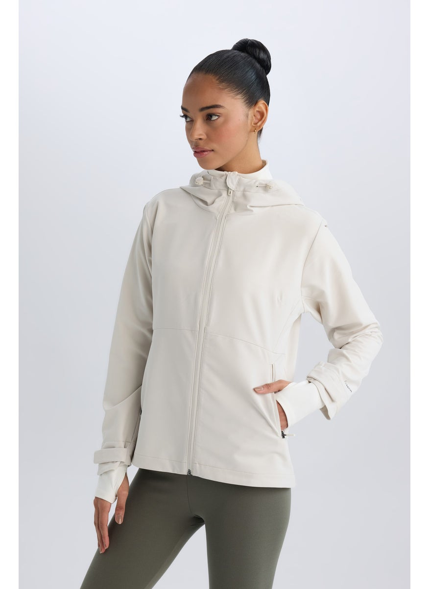 DeFacto - Woman DeFactoFit Hooded Zippered Flexible Textured Waterproof Raincoat - Image 1