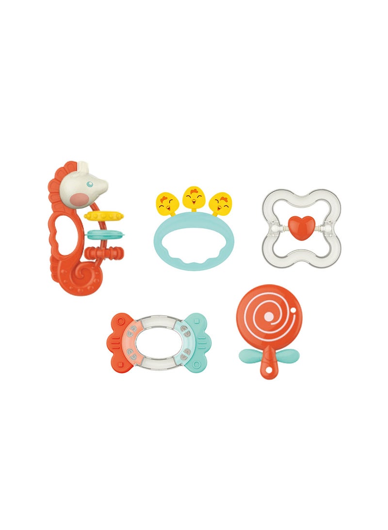 Set of 5 Teether Rattle Toys