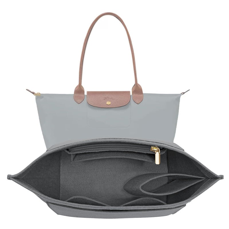 LOUKAYCCI Felt Purse Organizer Insert for Longchamp Le Pliage M Handbag Insert MediumGary - Image 2