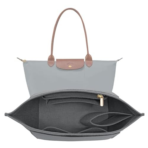 LOUKAYCCI Felt Purse Organizer Insert for Longchamp Le Pliage M Handbag Insert MediumGary - Image 1