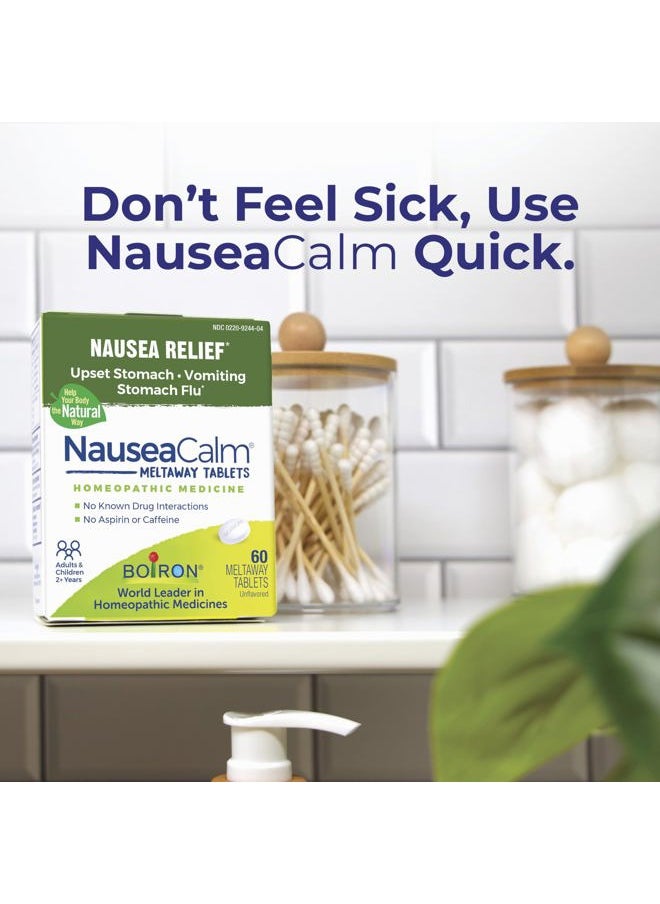 Boiron NauseaCalm Relief for Upset Stomach, Nausea, and Vomiting Due to Stomach Flu, Overindulgence, or Motion Sickness - Non-Drowsy - 60 Count  - Image 5