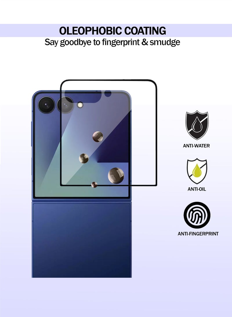 Samsung Galaxy Z Flip 7 Screen Protector 2 Pack - Premium Full Screen Tempered Glass For Samsung Galaxy Flip 7, High Transparency, Delicate Touch, Anti-Explosion, Smooth Arc Edges, Easy Installation - Image 4