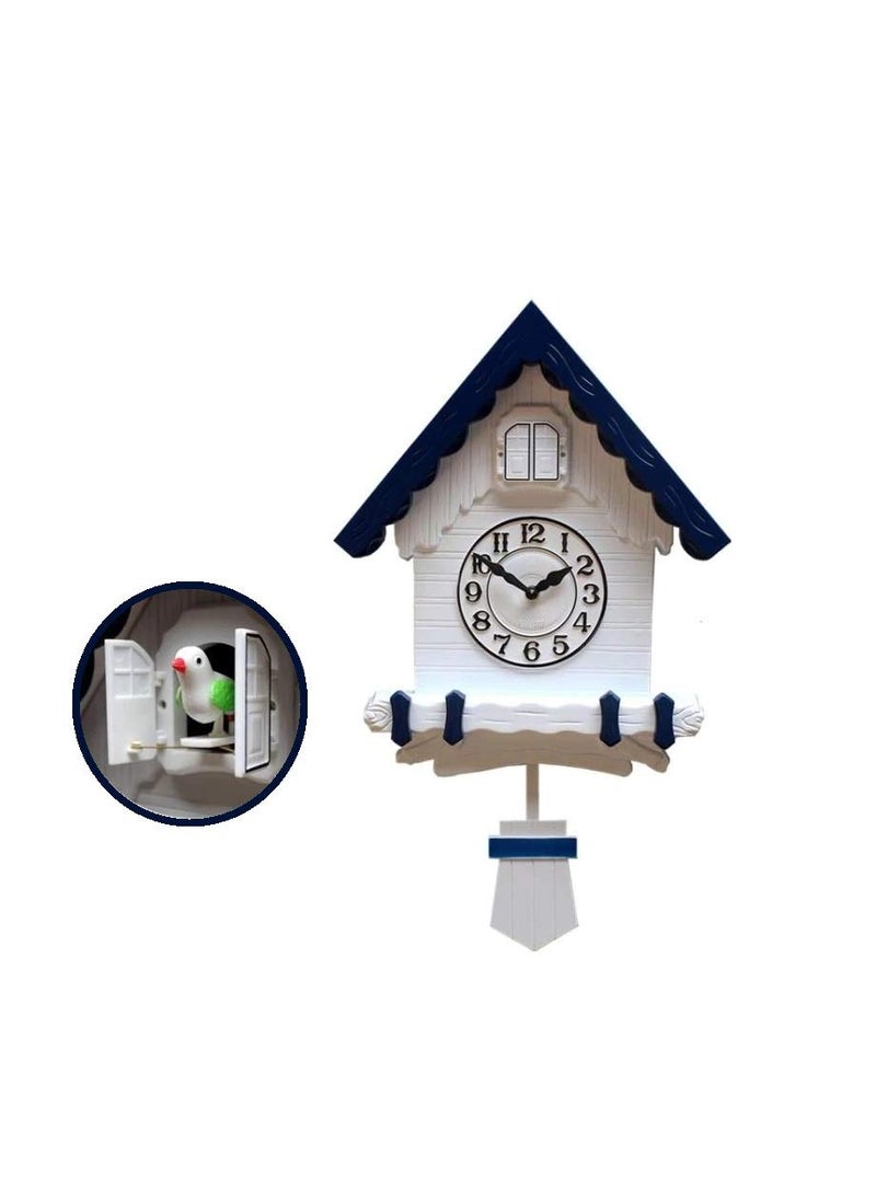 Three Secondz Three Secondz Cuckoo Wall Clock Hard Plastic BlueWhite 